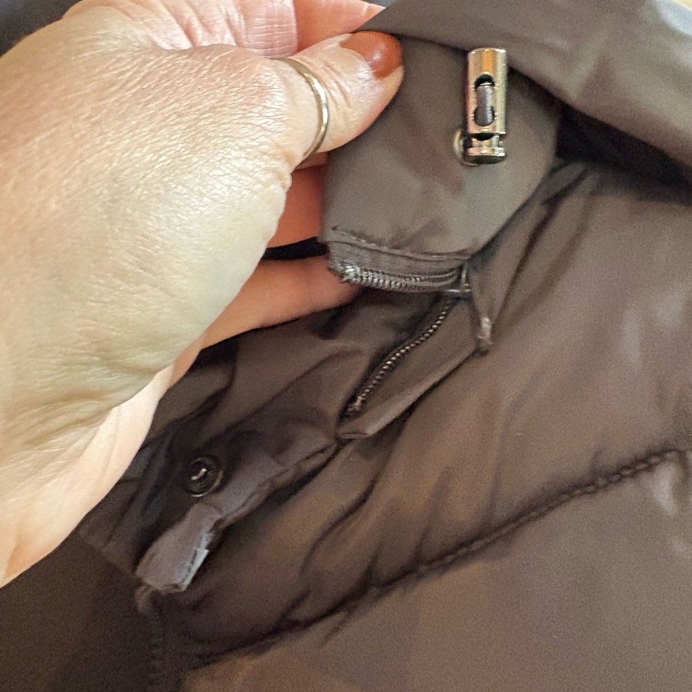 Steve Madden Long Hooded Quilted Puffer Coat in Charcoal Gray Titanium - Picture 7 of 8